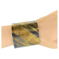 Michael Zobel  Modernistisches Manschettenarmband aus gemischten Metallen mit Diamanten, ca. 2001