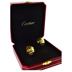 Orecchini Cartier Paris in oro 18 carati di grandi dimensioni Maillon Panthere Vintage