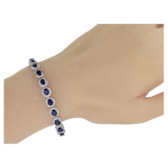 Bracelet contemporain en diamant, 2,25 cts, et saphir, 4,20 cts, 18K