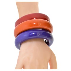 Tiffany & Company Elsa Peretti Lacquer Bangle Bracelets, Vintage, set of 3
