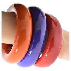 Tiffany & Company Elsa Peretti Lacquer Bangle Bracelets, Vintage, set of 3