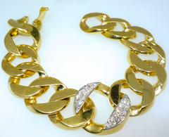 Diamond Gold Curb Link Bracelet