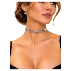 Edwardian Platinum, Diamond and Natural Pearl choker/bracelets, c. 1905