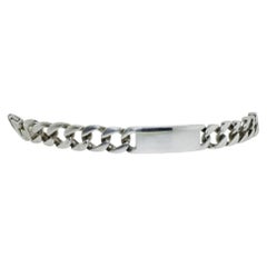 Tiffany & Co. Vintage Sterling Silver Curb Link I.D. Bracelet, Made in Italy