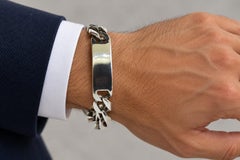 Tiffany & Co. Vintage Sterling Silver Curb Link I.D. Bracelet, Made in Italy