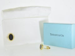 Tiffany & Co. 18K Gold Oval Onyx Cufflinks