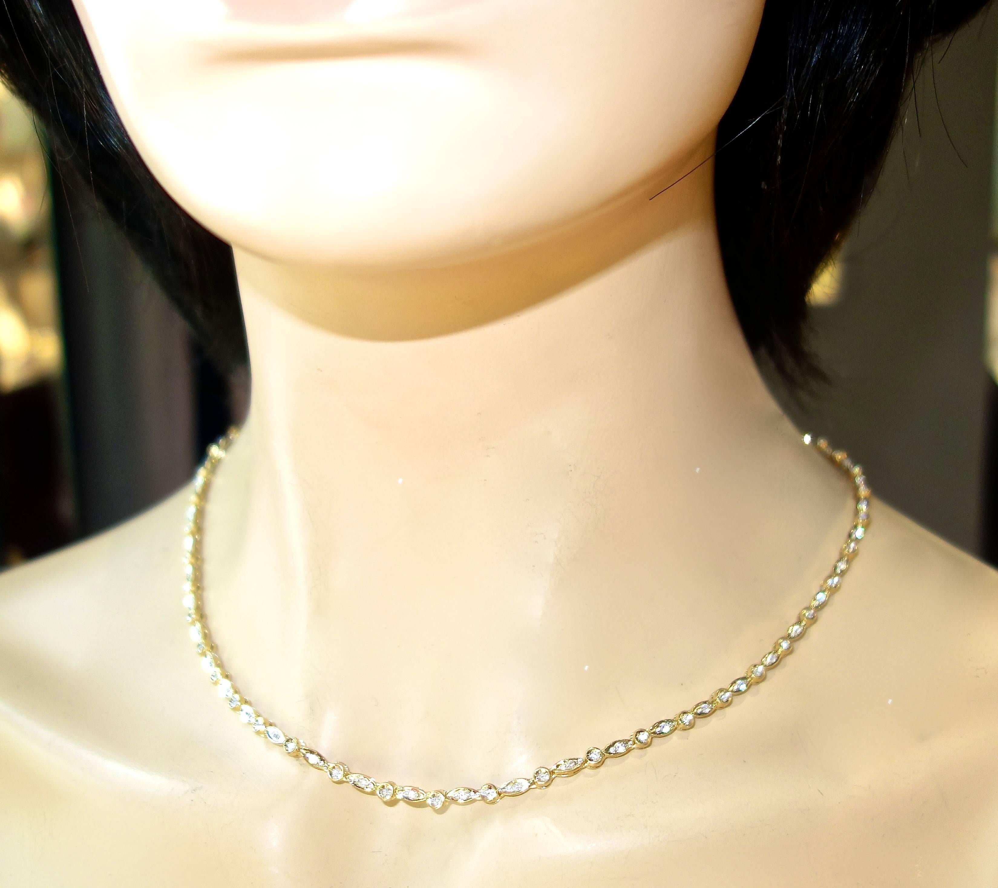 Women's or Men's Diamond and Gold Necklace