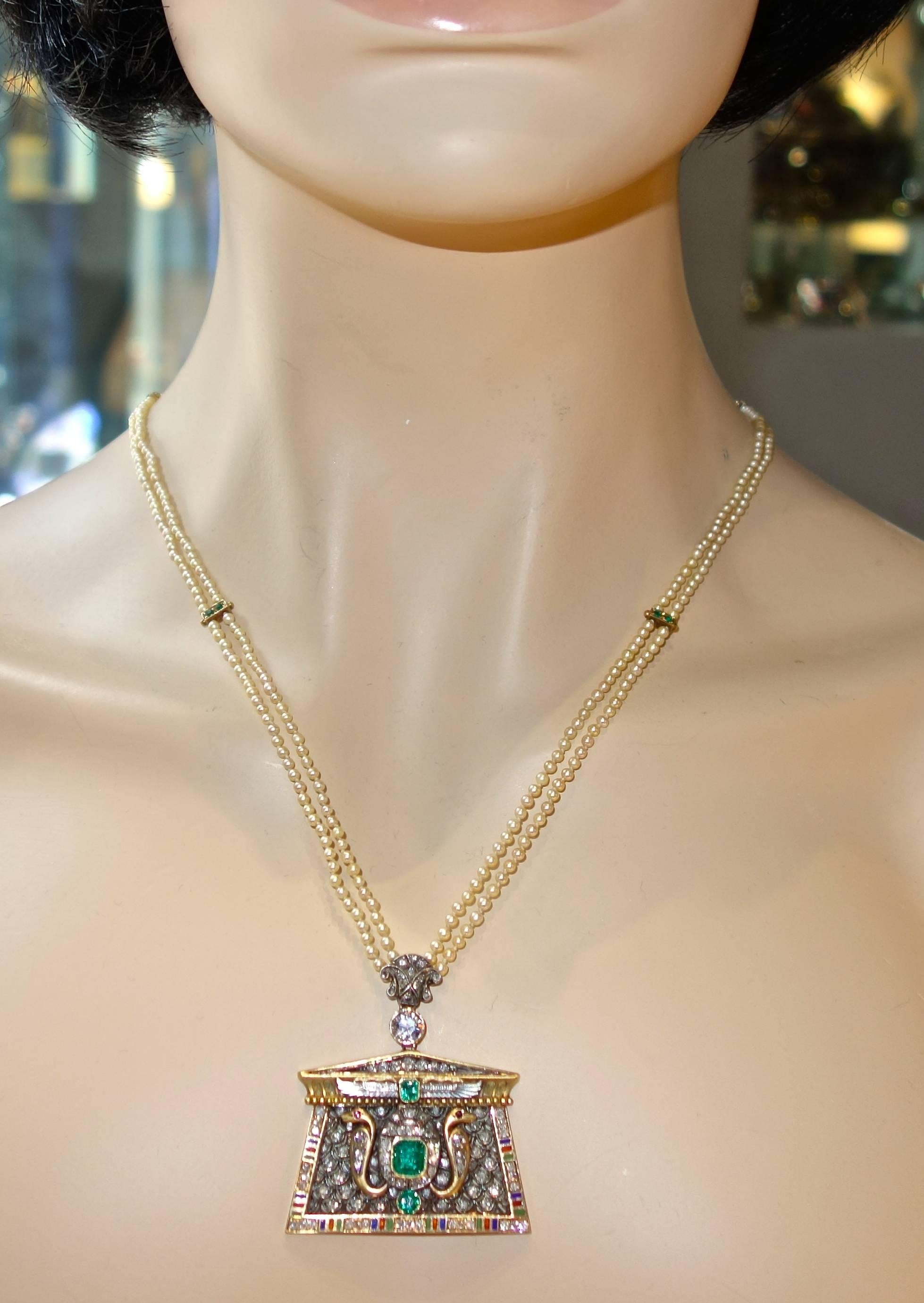 19th Century Egyptian Revival Necklace im Zustand „Gut“ in Aspen, CO