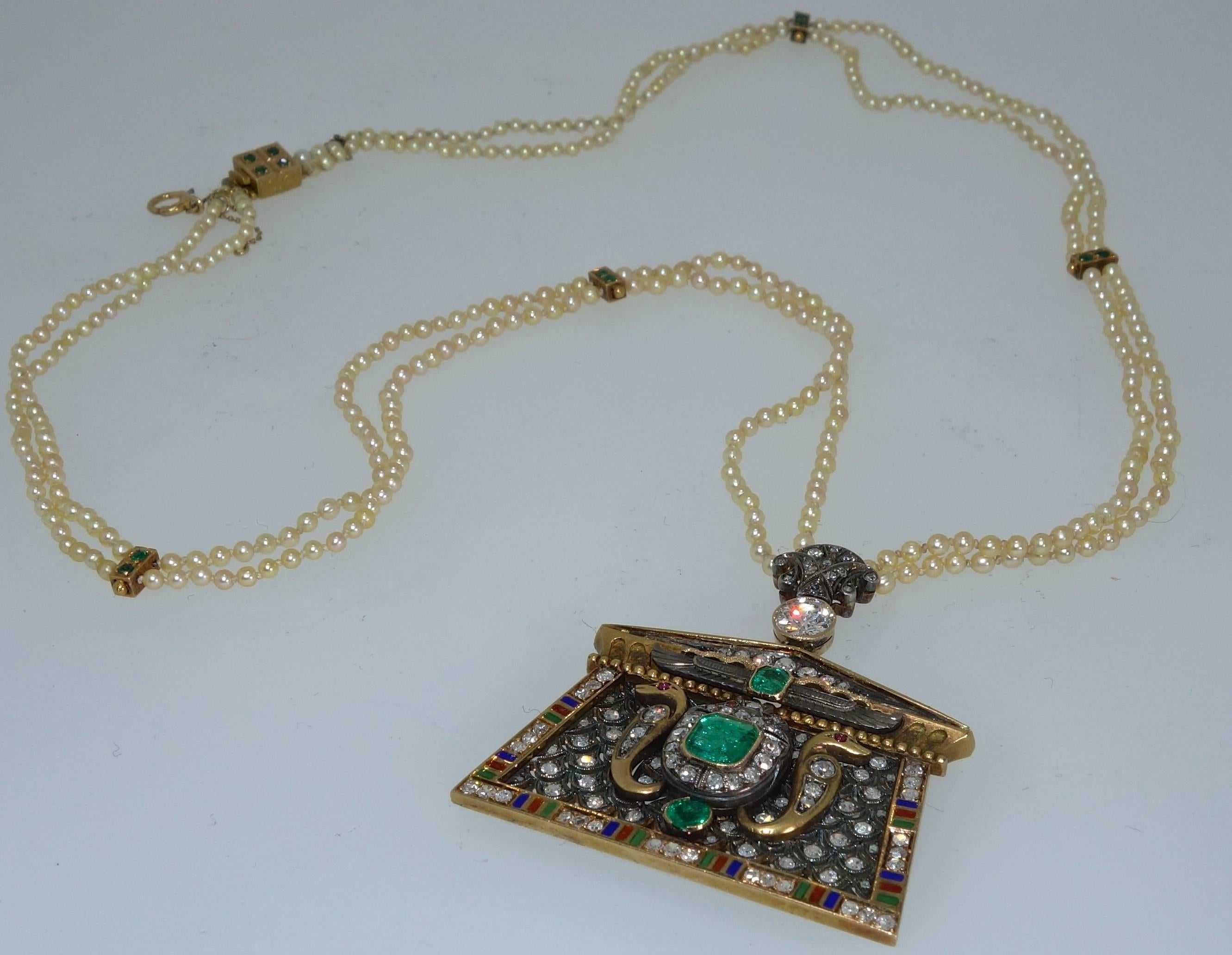 19th Century Egyptian Revival Necklace für Damen oder Herren