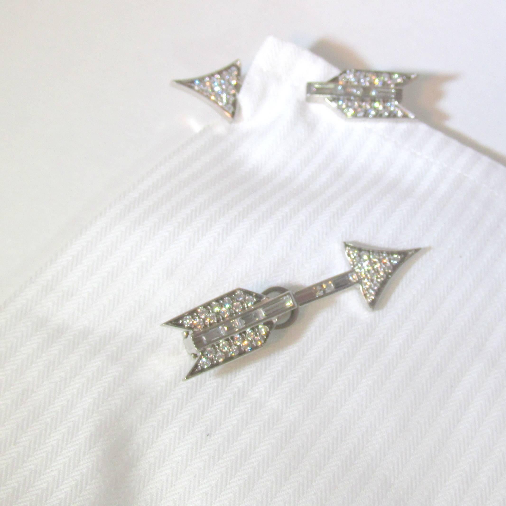 Modern Diamond Gold Arrow Earrings