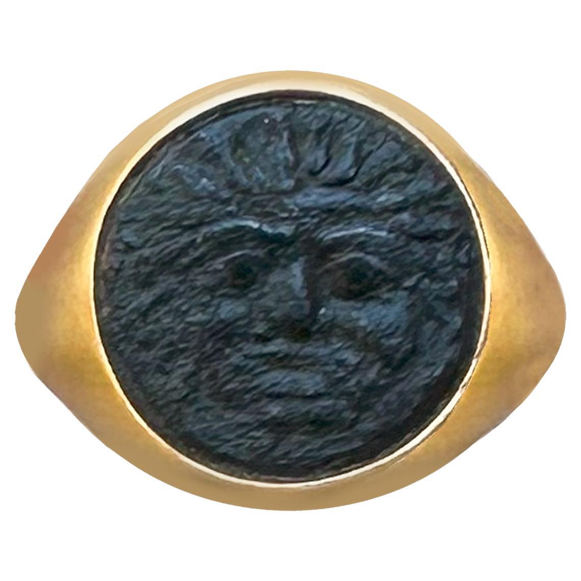 GORGON/MEDUSA Authentic Ancient Greek Coin 5th century BC Gold Ring For Sale