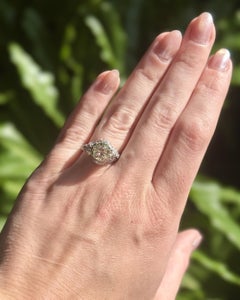 Vintage Art Deco 2.73 Carat Old European Diamond & Sapphire Engagement Ring GIA