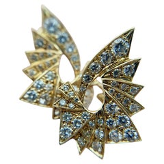 Orecchini a grappolo in stile vintage retrò “Star Burst” in oro giallo 14 carati