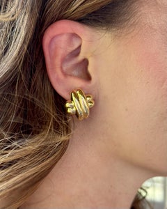 Pendientes vintage de oro amarillo de 14K