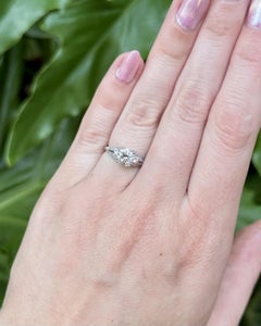 Vintage Platinum 1.07 Carat Old-European cut Diamond Engagement Ring