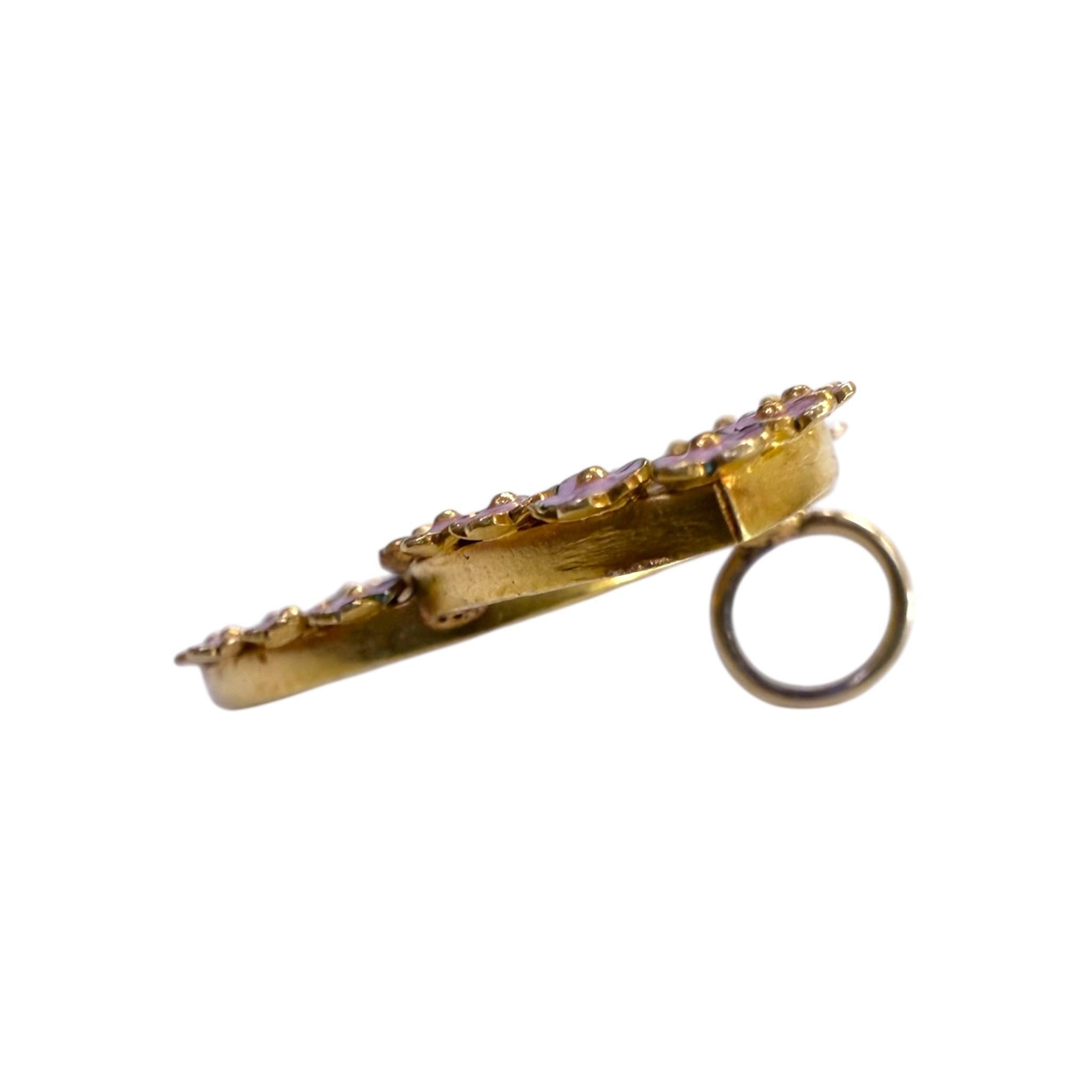 Pendentif de conversion en émail vintage en vente 3