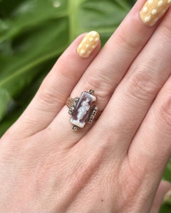 Vintage 14k Rose Gold Cameo Ring Size 6