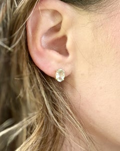 2 Carat Aquamarine Stud Earrings 14K Yellow Gold