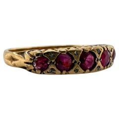 Vintage Ruby & Diamond Band 9K Rose Gold Circa 1903