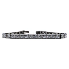 Vintage Platinum Old European Cut Diamond Tennis Bracelet 5 Carats