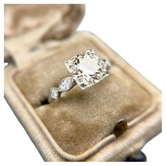 Vintage 1.96 Carat Old European-cut Diamond Engagement Ring GIA