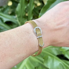 Vintage Retro Era Buckle Bracelet 14K Yellow & White Gold