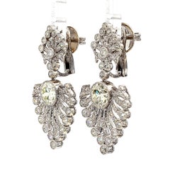 2.61 Carat Round Diamond Gold Earrings