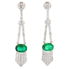 Emerald Diamond Earrings