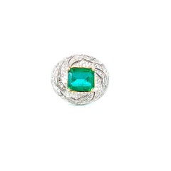 Anello con smeraldo e diamante da 4.8 carati