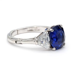 4.63 Carat Unheated Burmese Sapphire Ring by Van Cleef & Arpels 1920s