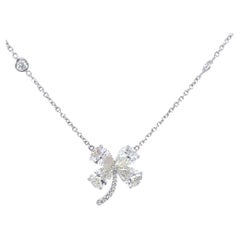 5 Carat Pear-Cut Diamond White Gold Pendant Necklace