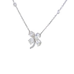5 Carat Pear-Cut Diamond White Gold Pendant Necklace