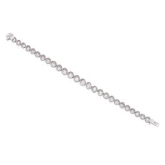 4.26 Carat White Rose-Cut Diamond White Gold Tennis Bracelet