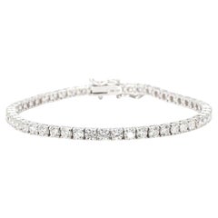 5.6 Carat White Round-Cut Diamond Gold Tennis Bracelet