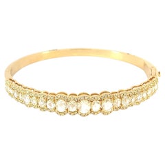 2.65 Carat Rose Cut Diamond Yellow Gold Tennis Bracelet