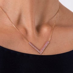 Ralph Masri Modernist 18kt Rose Gold Pink Sapphire Necklace