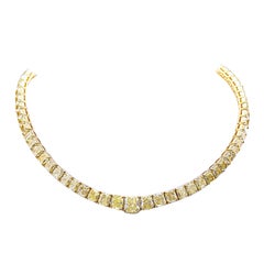 Grand 100 Carat Fancy Yellow Diamond Necklace