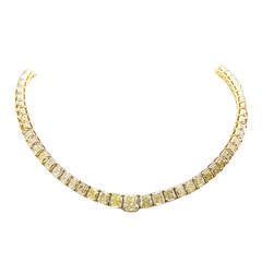 Yellow Cushion Diamond Necklace 9