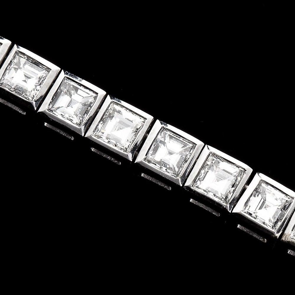 Women's Square Cut Diamond Tennis Bracelet