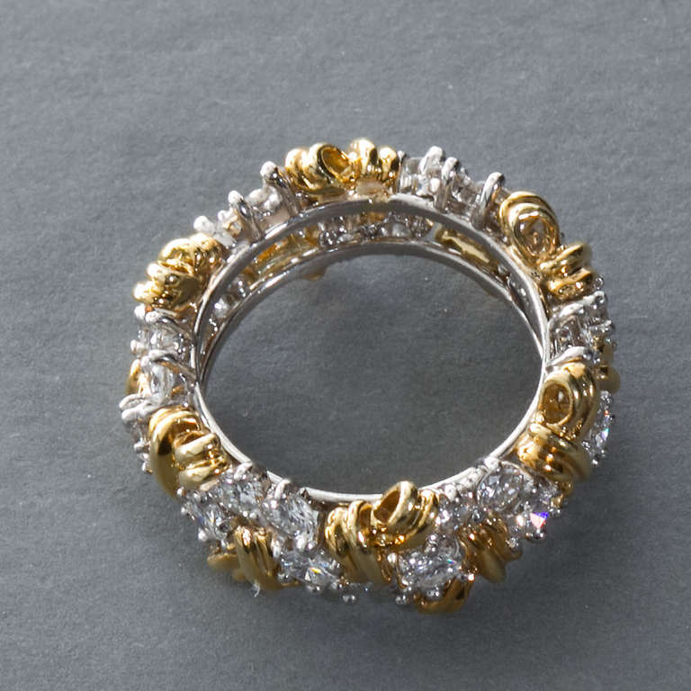 Women's Cartier Diamond Gold Wreath Wedding Band, 3.60 Carat