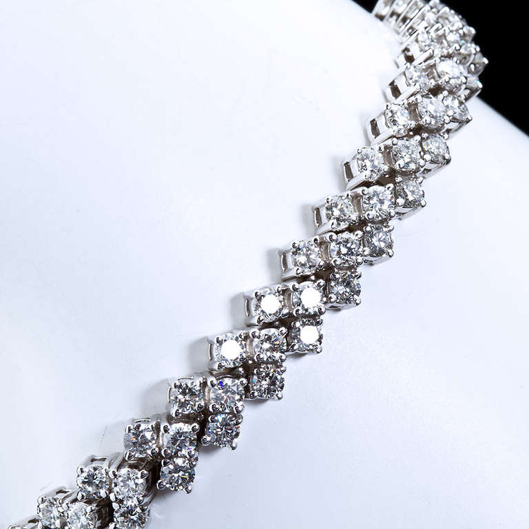 Women's Three Row Diamond Tennis Bracelet