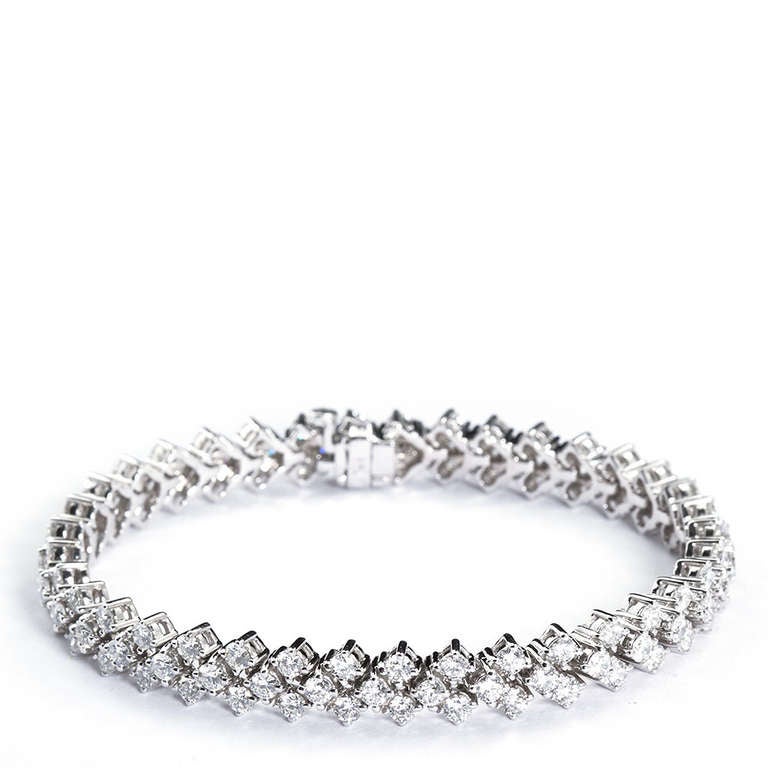 Three Row Diamond Tennis Bracelet 2