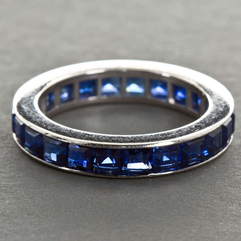 CARTIER Vintage Sapphire Wedding Band For Sale at 1stdibs
