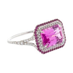 Anello con zaffiro rosa naturale senza calore