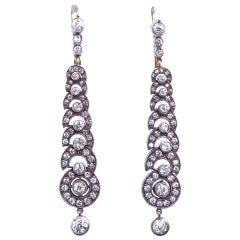 Diamond Demilune Dangle Earrings 