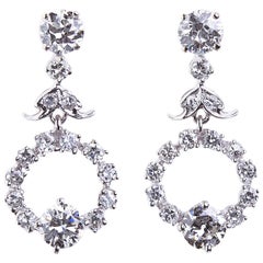 Diamond Drop Hoop Design Earrings
