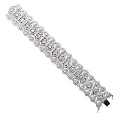 Wide Multi-Shape 20 Carat Diamond Bracelet