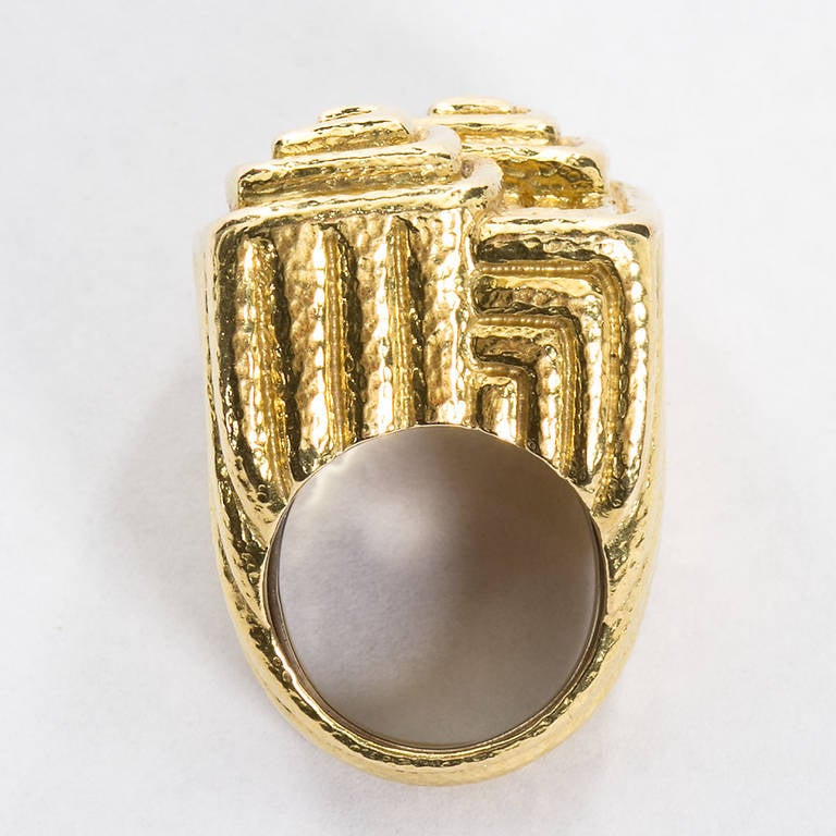 A 18k yellow gold Greek key style ring by DAVID WEBB.

Dealer ref No. 5862