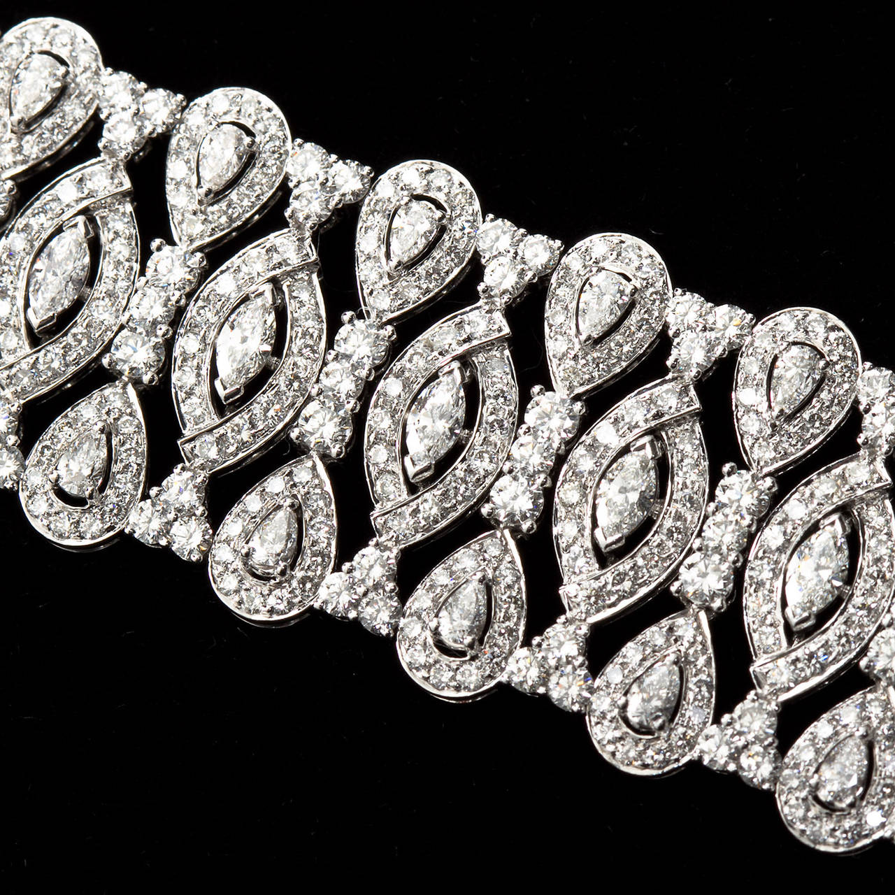 Wide Multi-Shape 20 Carat Diamond Bracelet 1