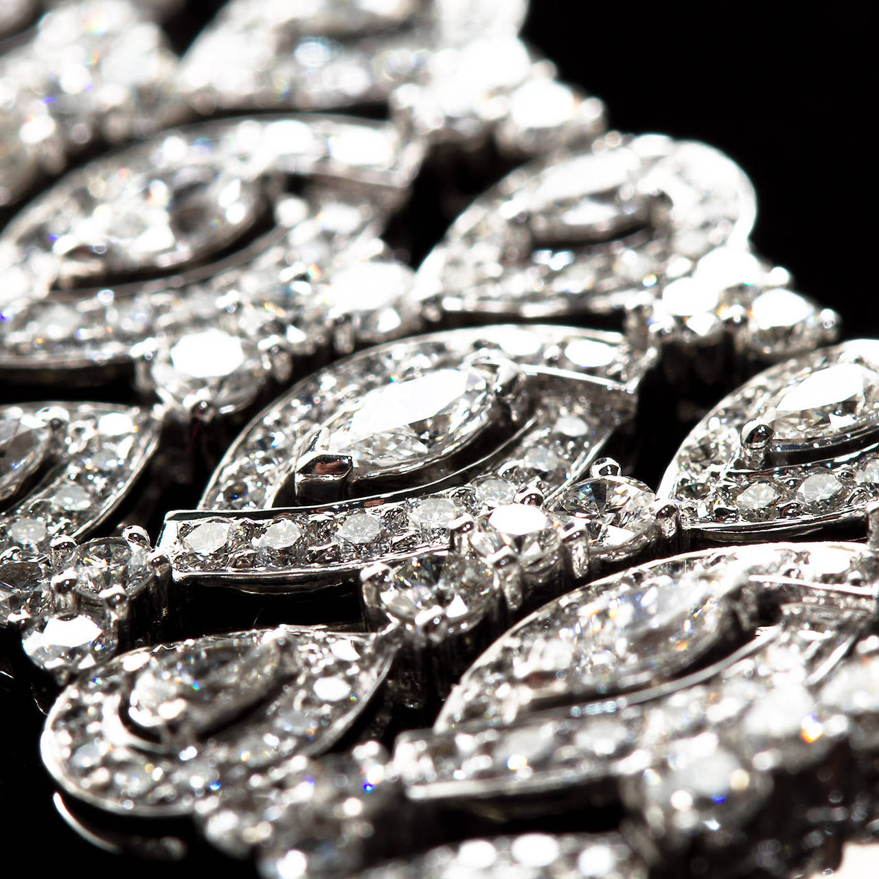 Women's Wide Multi-Shape 20 Carat Diamond Bracelet
